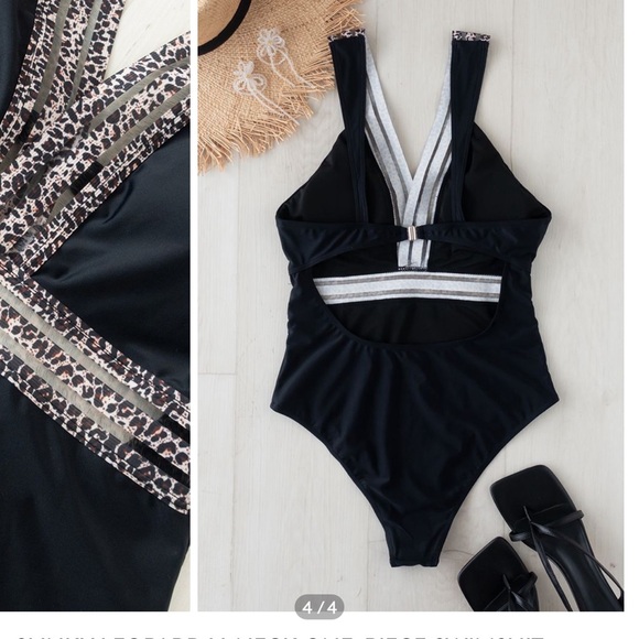 Curve XL 14 Black one piece swimsuit bathing suit by SHEIN plus size - Picture 6 of 11